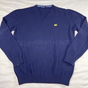 Masters Clubhouse Collection Sweater Size L Navy Blue 100% Cashmere Lightweight